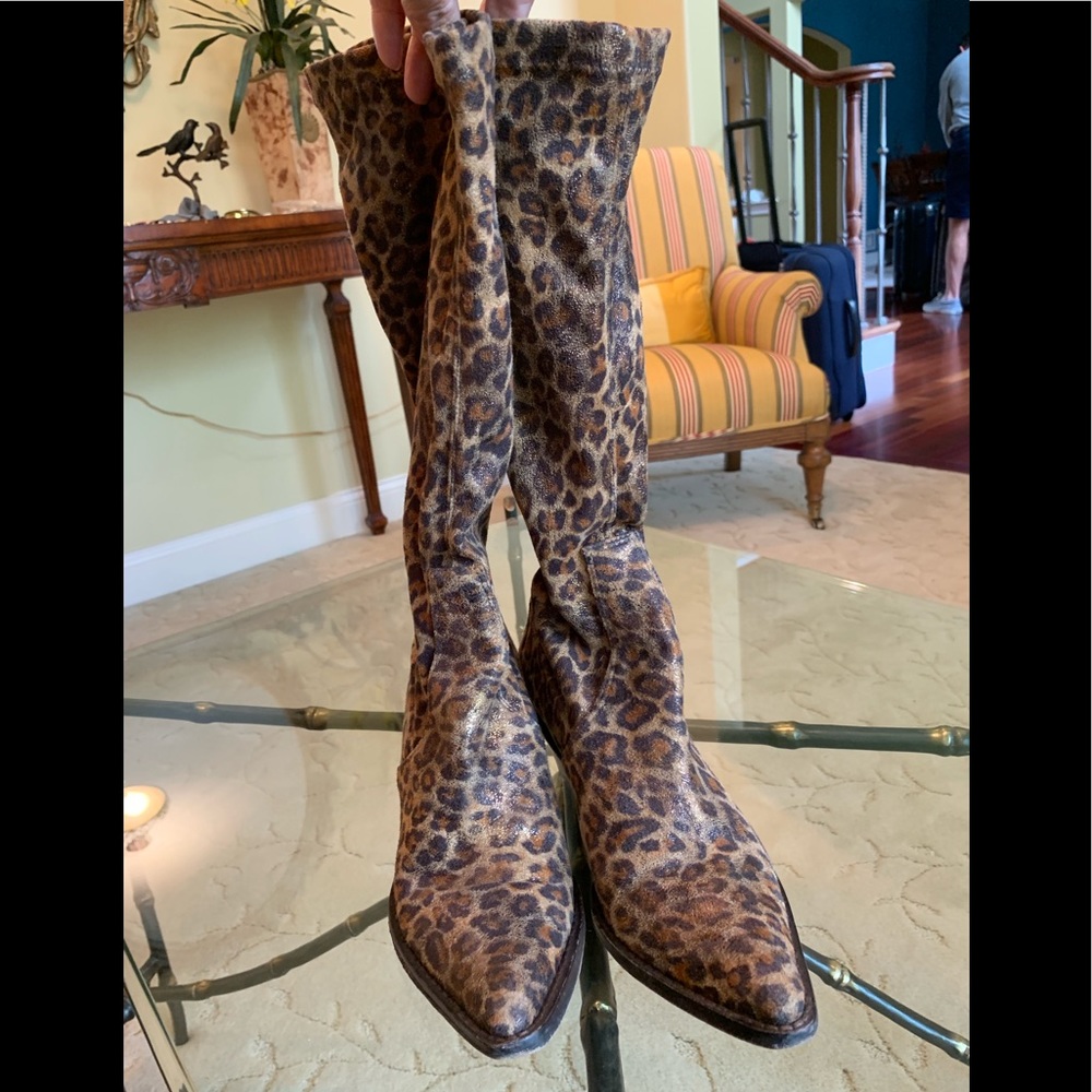 Donald J. Pliner microsuede leopard print boot
